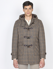 Montgomery in misto lana pied de poule con cappuccio