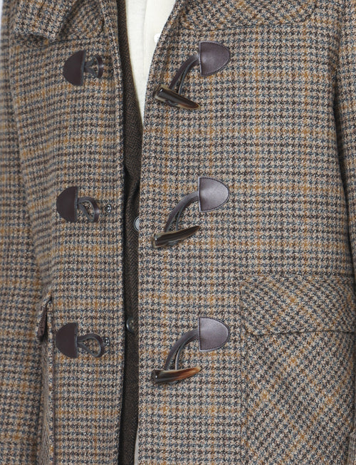 Montgomery in misto lana pied de poule con cappuccio