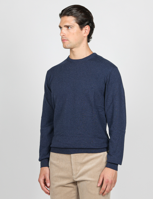 Maglia girocollo in cotone e lana