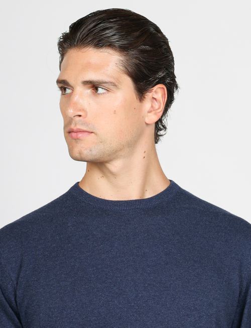 Maglia girocollo in cotone e lana