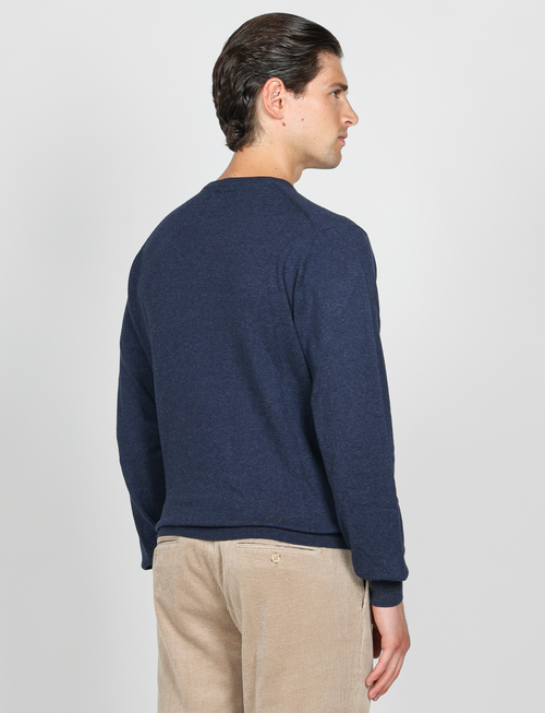 Maglia girocollo in cotone e lana