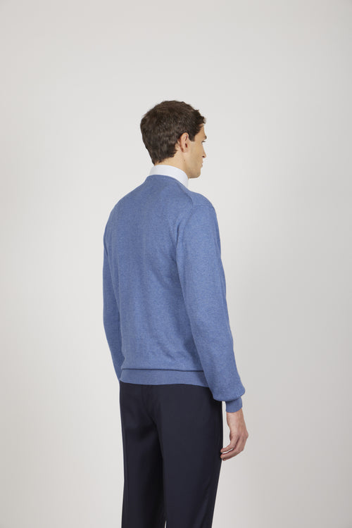 Maglia girocollo in cotone e lana