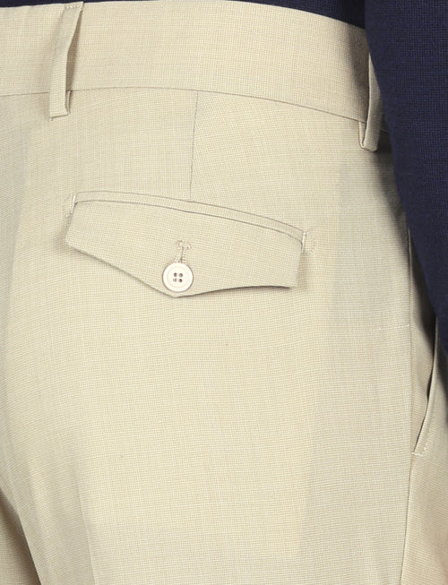 Pantalone tinta unita con pinces in lana