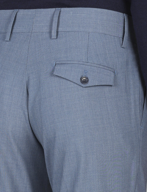 Pantalone tinta unita con pinces in lana