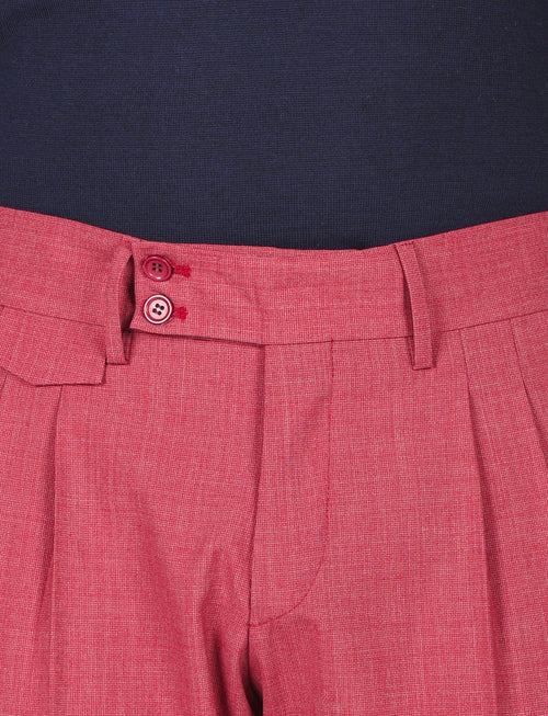 Pantalone tinta unita con pinces in lana