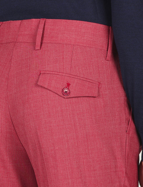 Pantalone tinta unita con pinces in lana