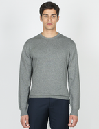 Maglia girocollo in cotone e lana |Colore:Grigio medio