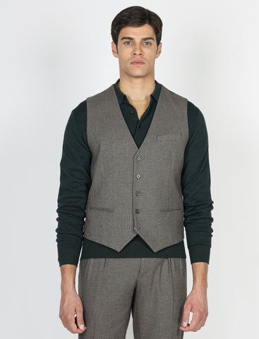 Gilet monopetto fantasia pied de poule