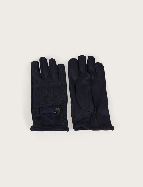 Guanti fantasia spigata foderati in lana