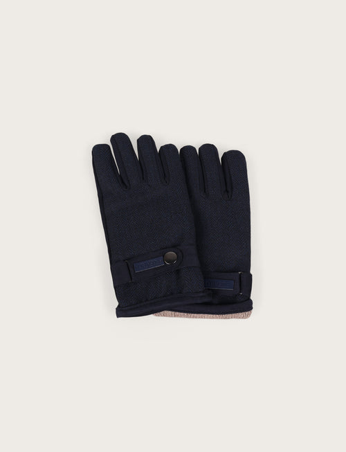 Guanti fantasia spigata foderati in lana