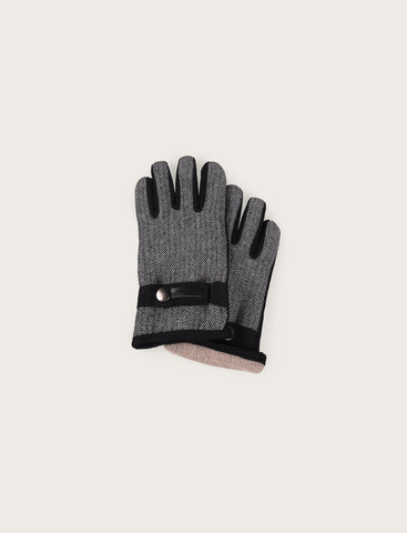 Guanti fantasia spigata foderati in lana