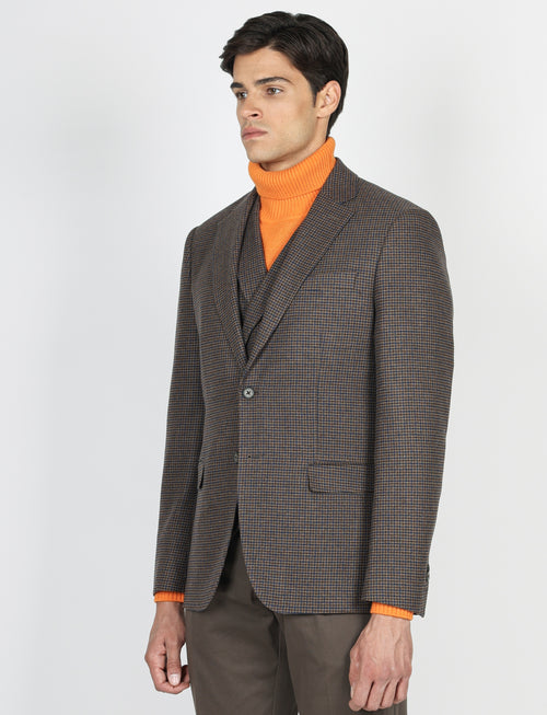 Giacca in lana micro pied de poule_luigi fusaro