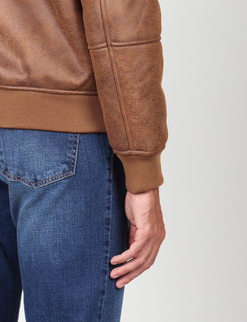 Giubbino in eco montone effetto scamosciato_luigi fusaro