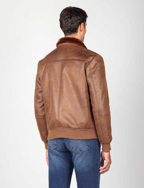 Giubbino in eco montone effetto scamosciato_luigi fusaro