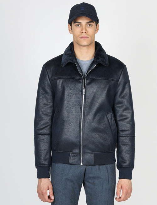 Giubbino in eco montone effetto scamosciato_luigi fusaro