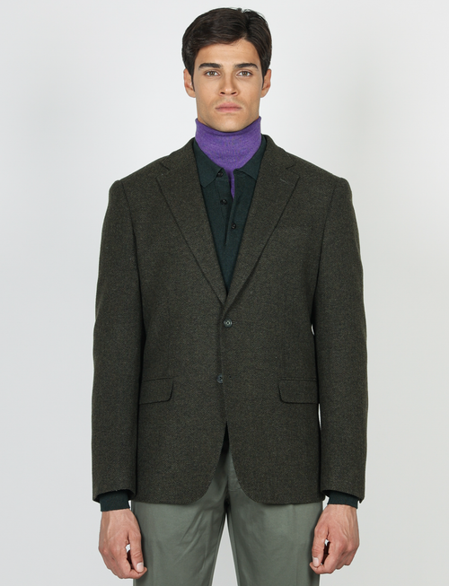 Giacca in lana tessuto spigato_luigi fusaro