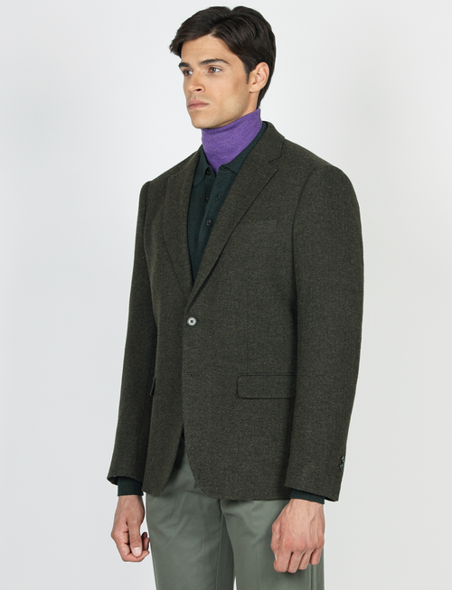 Giacca in lana tessuto spigato_luigi fusaro