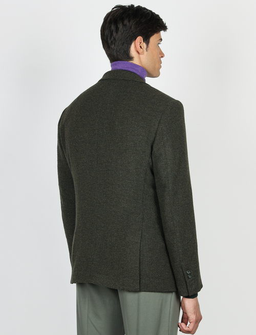 Giacca in lana tessuto spigato_luigi fusaro