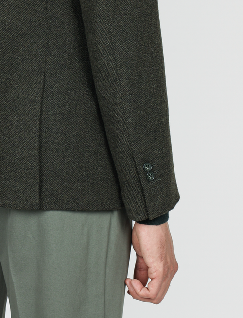 Giacca in lana tessuto spigato_luigi fusaro
