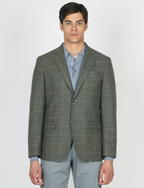 Giacca in lana fantasia pied de poule check |Colore:Salvia
