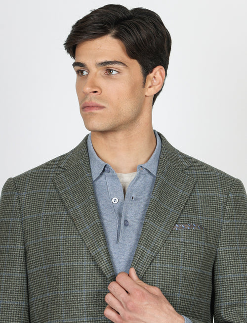 Giacca in lana fantasia pied de poule check