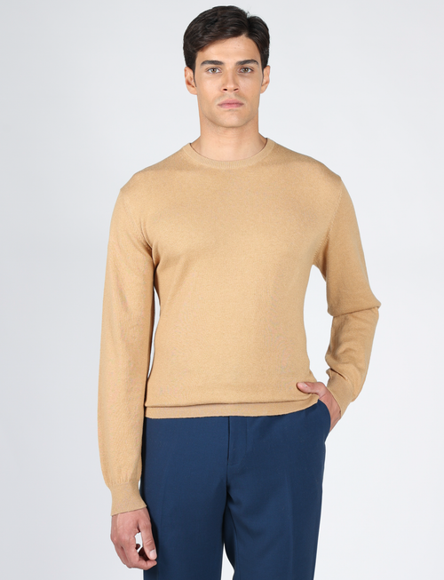 Maglia girocollo in cotone e lana_luigi fusaro