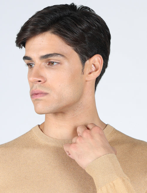 Maglia girocollo in cotone e lana_luigi fusaro