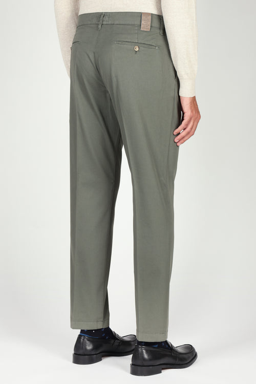 Pantaloni in cotone diagonale con pinces_luigi fusaro