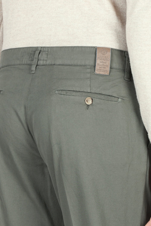 Pantaloni in cotone diagonale con pinces_luigi fusaro