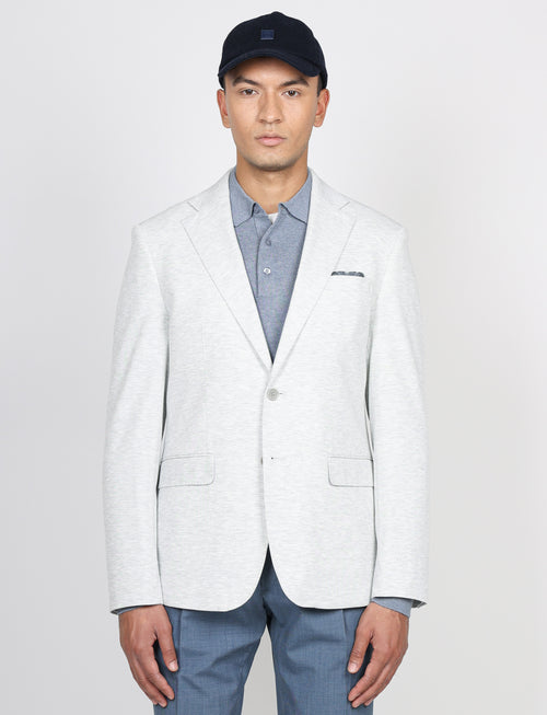 Giacca in maglia tinta unita effetto mélange_luigi fusaro