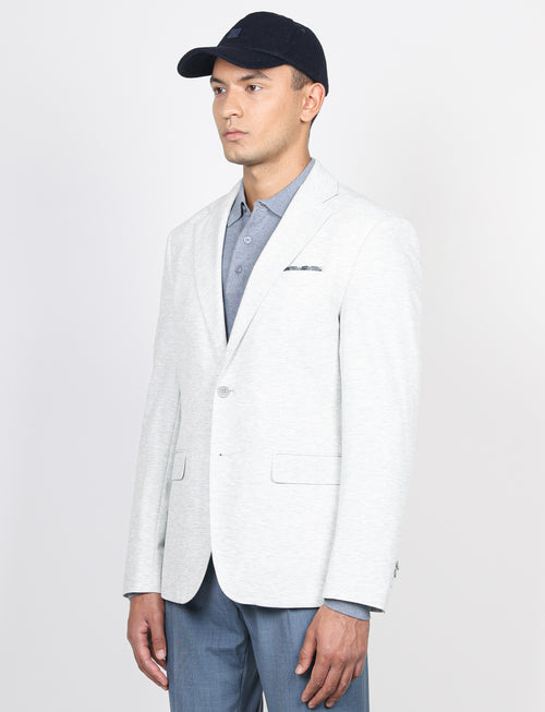 Giacca in maglia tinta unita effetto mélange_luigi fusaro