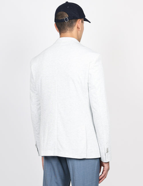 Giacca in maglia tinta unita effetto mélange_luigi fusaro