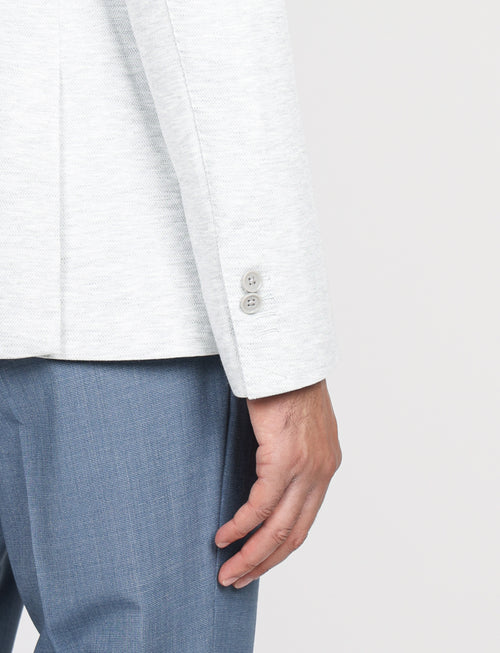 Giacca in maglia tinta unita effetto mélange_luigi fusaro