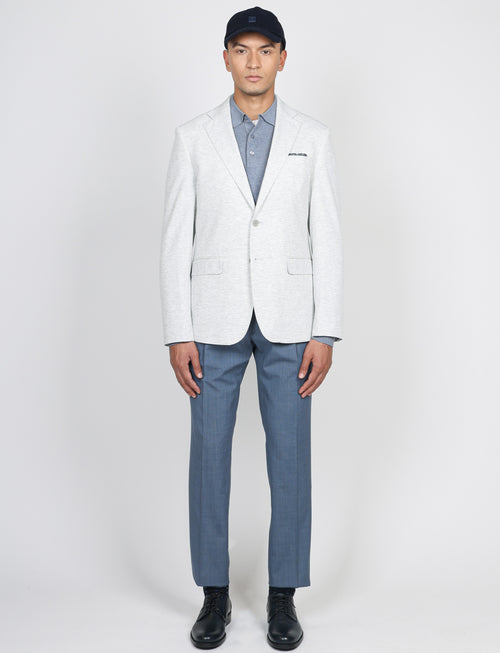 Giacca in maglia tinta unita effetto mélange_luigi fusaro