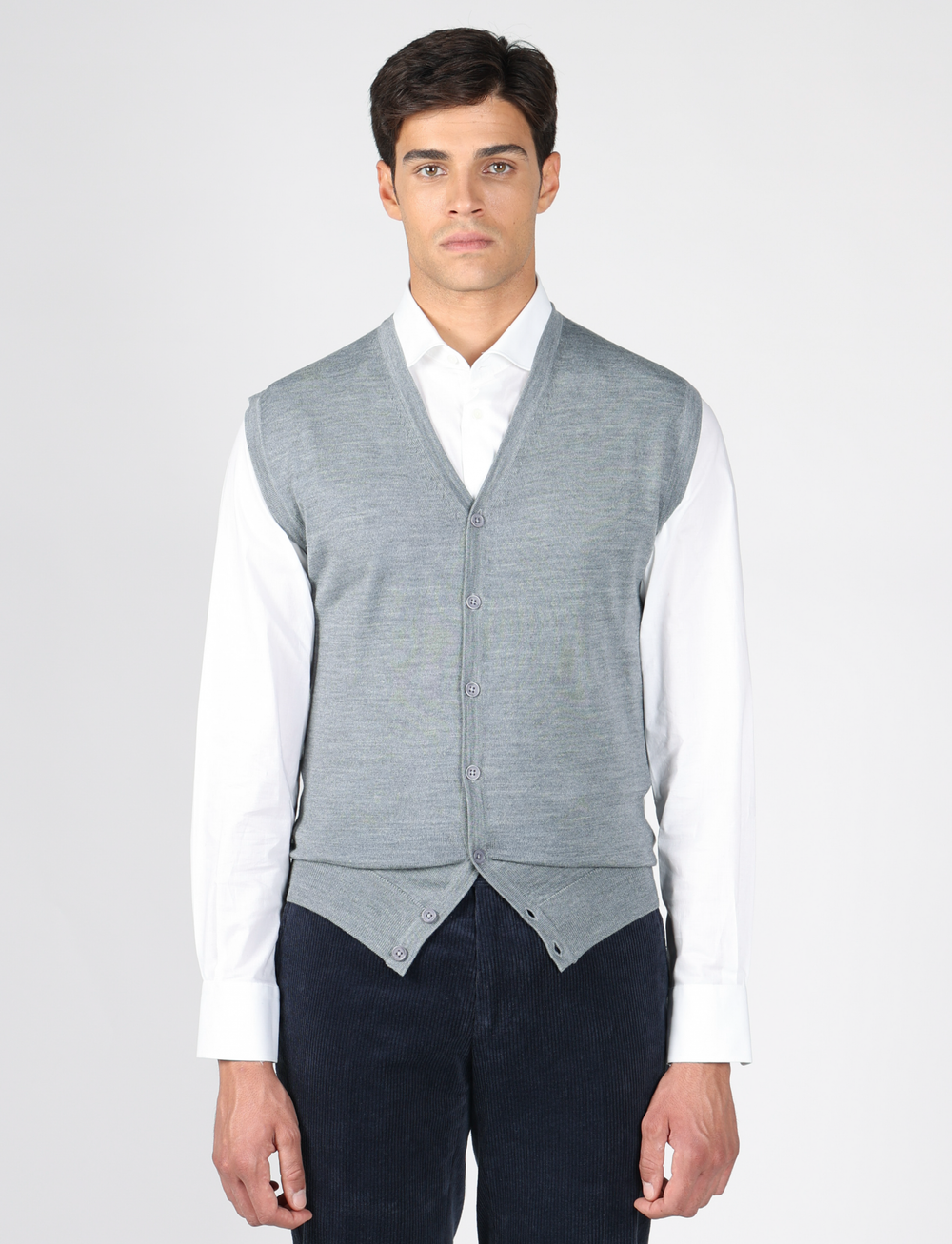 Gilet in lana merinos con bottoni