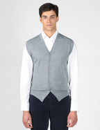 Gilet in lana merinos con bottoni |Colore:Grigio medio