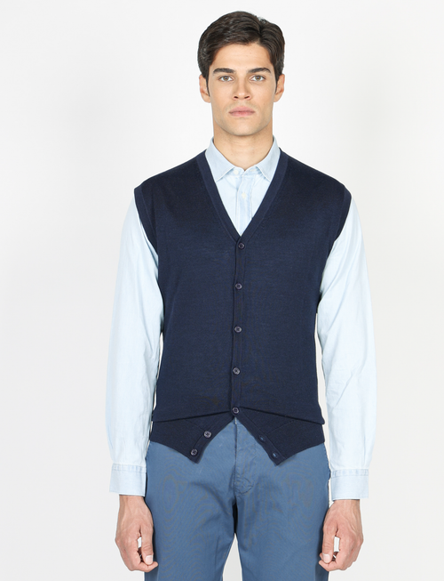 Gilet in lana merinos con bottoni_luigi fusaro