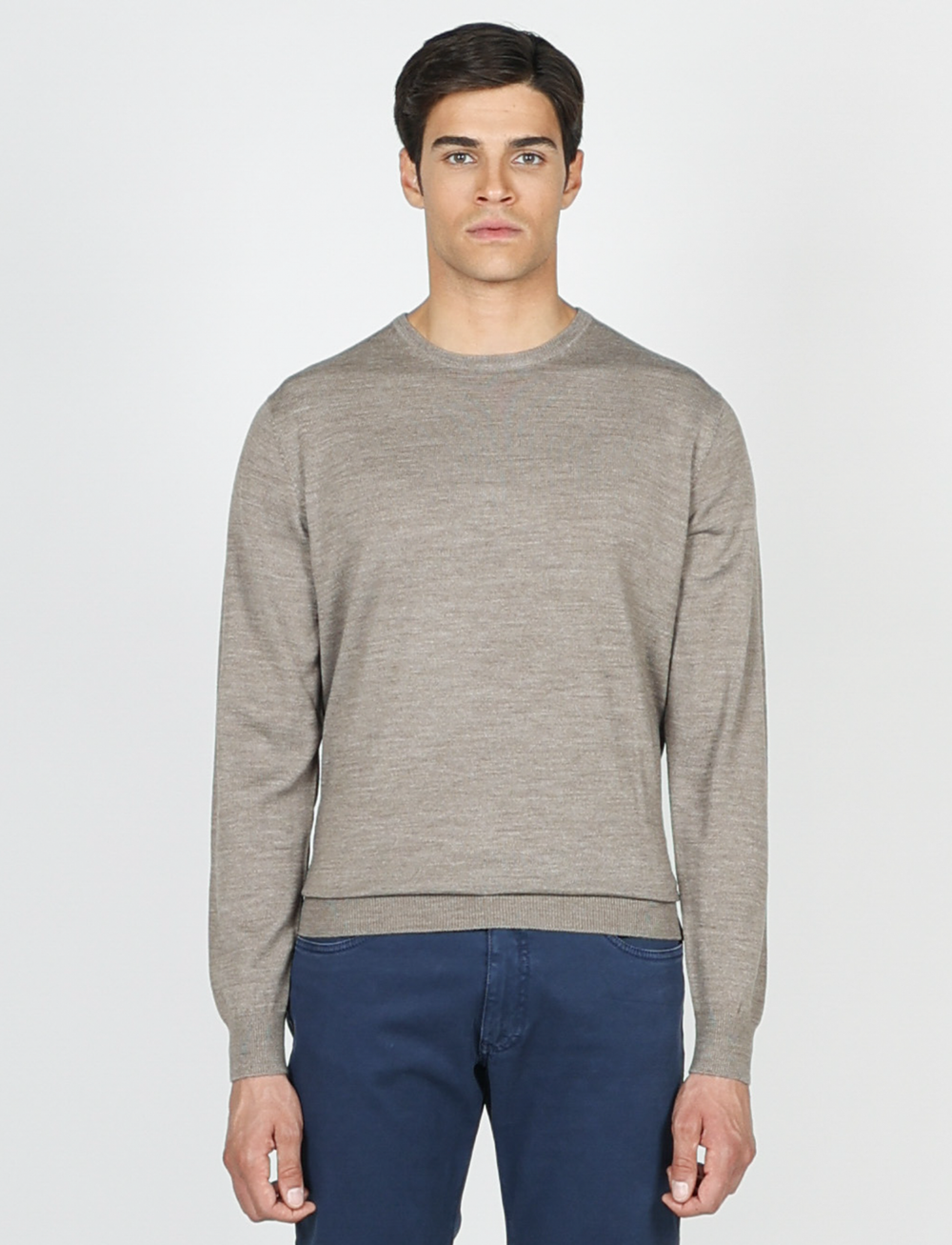 Maglia girocollo in lana merinos