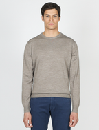 Maglia girocollo in lana merinos |Colore:Fango