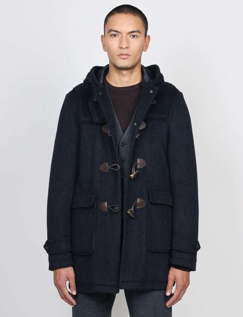 Montgomery in lana con cappuccio e alamari