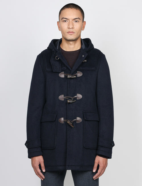 Montgomery in lana con cappuccio e alamari