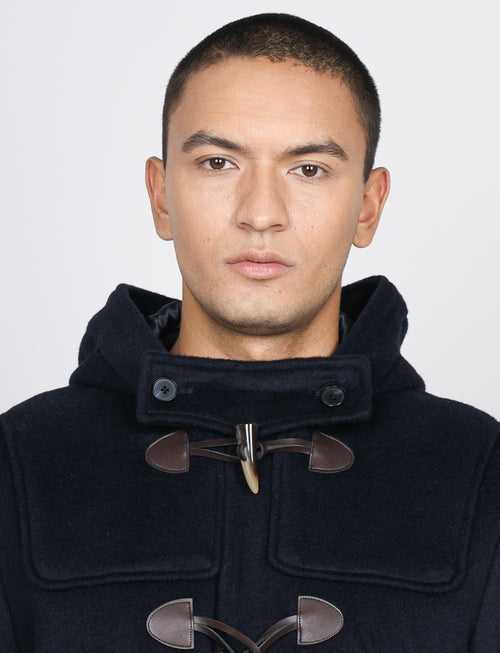 Montgomery in lana con cappuccio e alamari