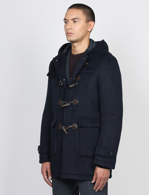 Montgomery in lana con cappuccio e alamari