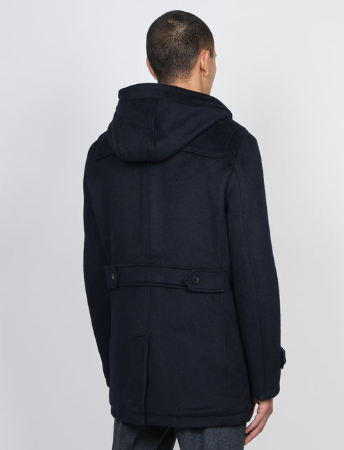 Montgomery in lana con cappuccio e alamari