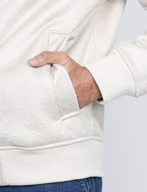 Giubbino in eco montone effetto scamosciato