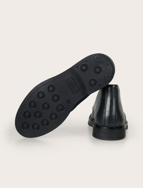 Polacchino in pelle con suola in gomma