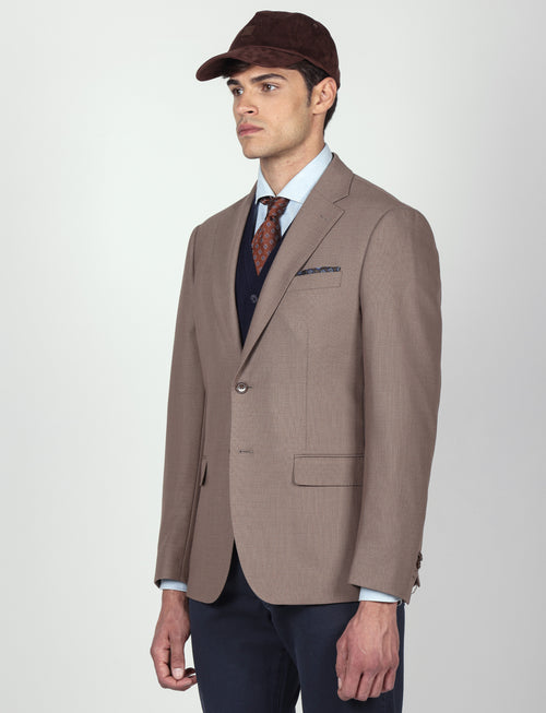 Giacca tinta unita  in tessuto dobby