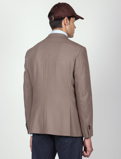 Giacca tinta unita  in tessuto dobby