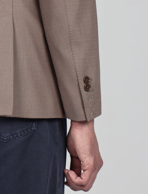 Giacca tinta unita  in tessuto dobby