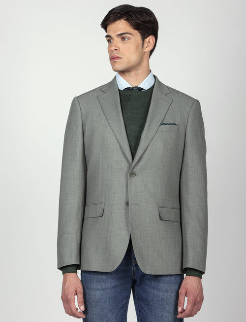 Giacca tinta unita  in tessuto dobby